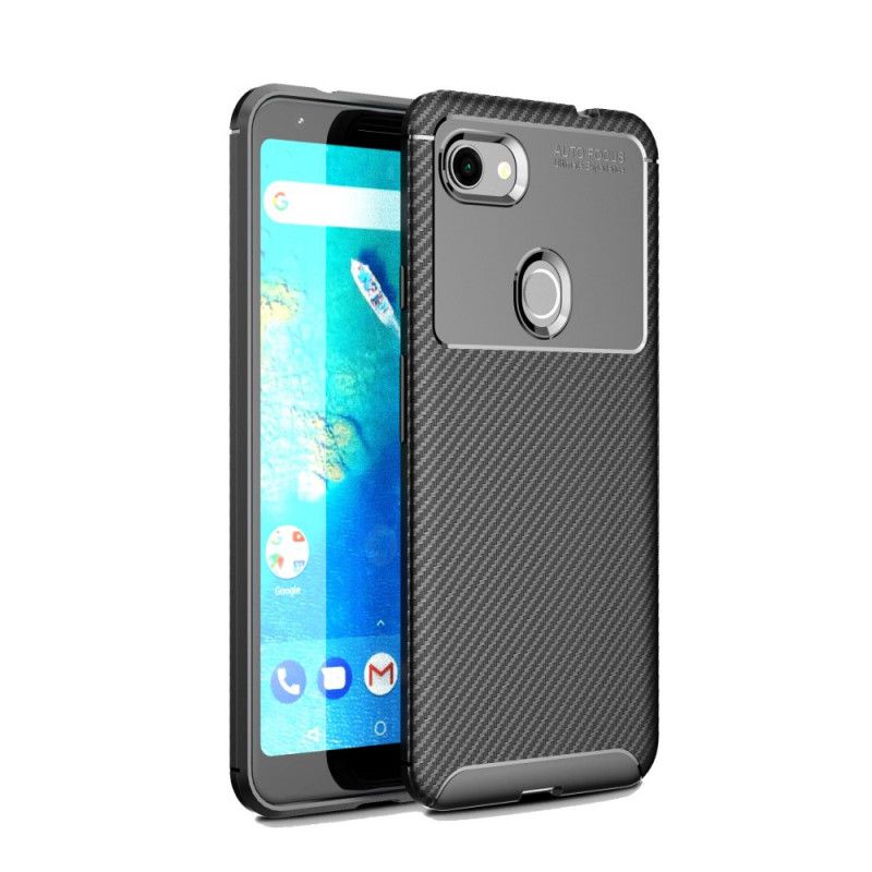 Cover for Google Pixel 3A XL Sort Fleksibel Kulfibertekstur