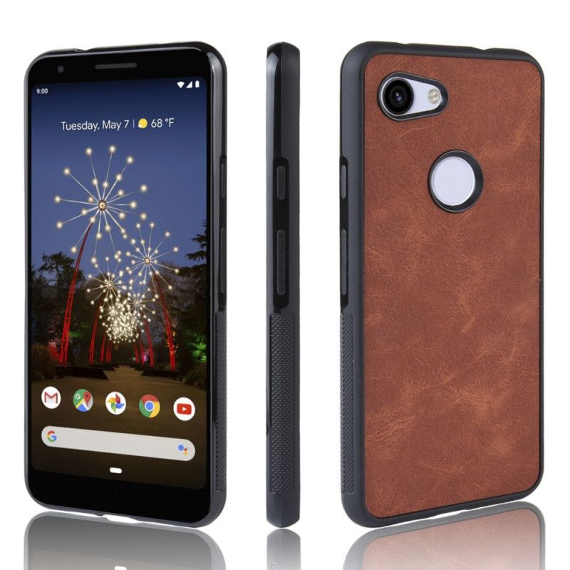 Cover Google Pixel 3A XL Mørkeblå Vintage Look Læder Effekt Original