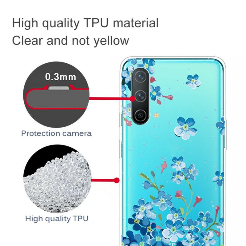 Cover Oneplus Nord Ce 5g Telefon Etui Blå Blomster