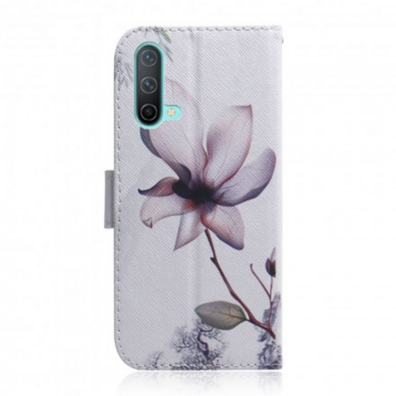 Flip Cover Oneplus Nord Ce 5g Gammel Lyserød Blomst