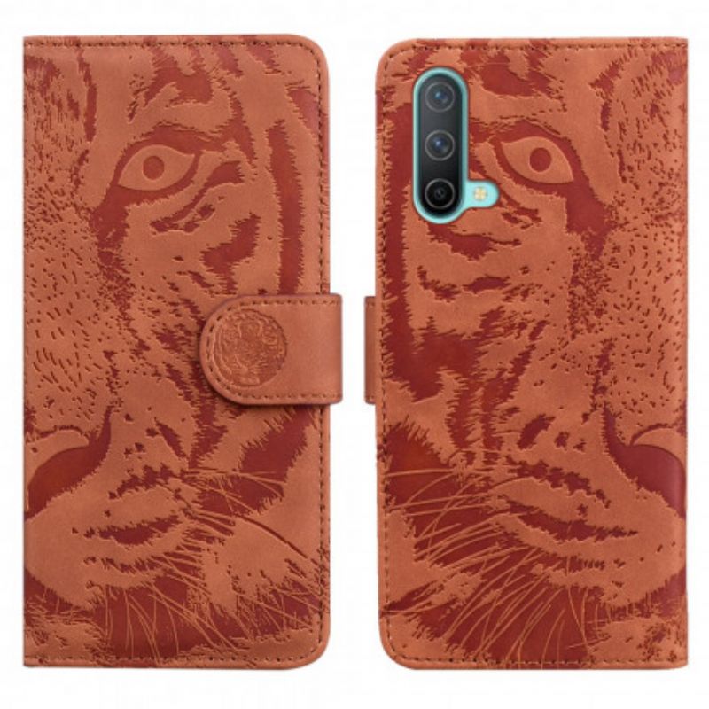 Flip Cover Oneplus Nord Ce 5g Tiger Face Print