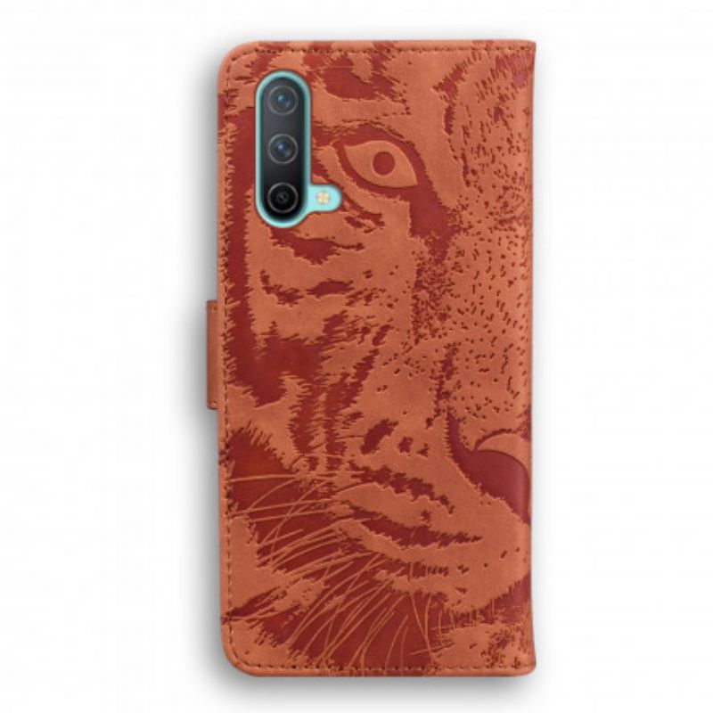 Flip Cover Oneplus Nord Ce 5g Tiger Face Print