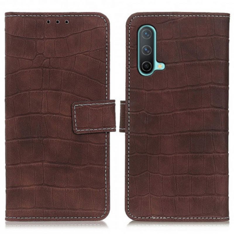 Flip Cover Oneplus Nord Ce 5g Vintage Krokodilleskindstil