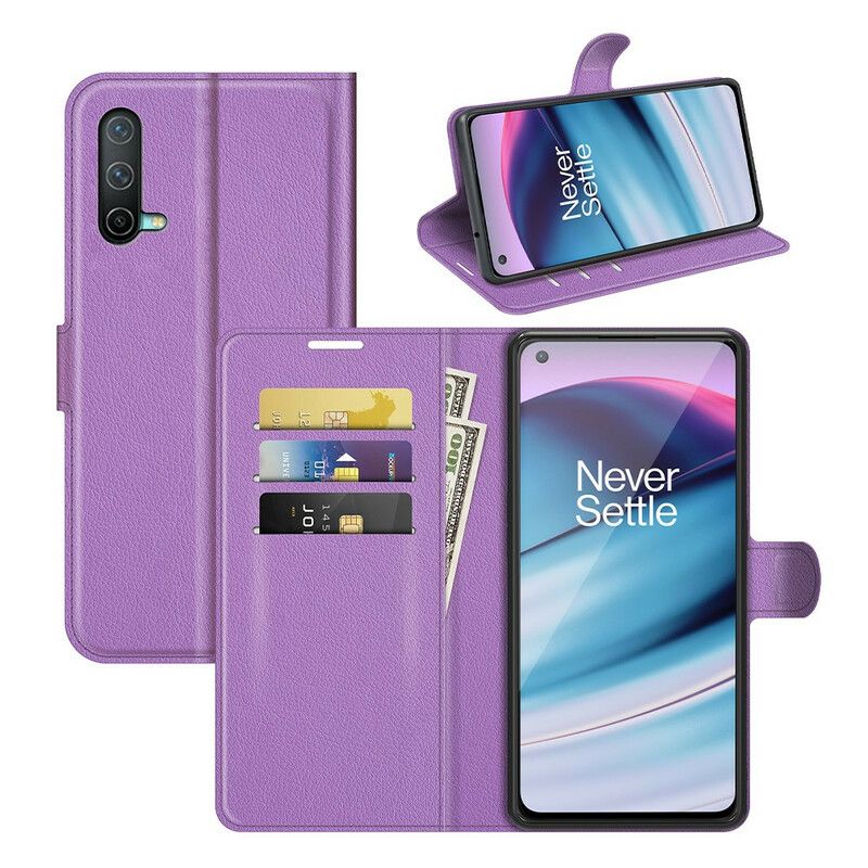 Flip Cover Til Oneplus Nord Ce 5g Klassisk Litchi-effekt