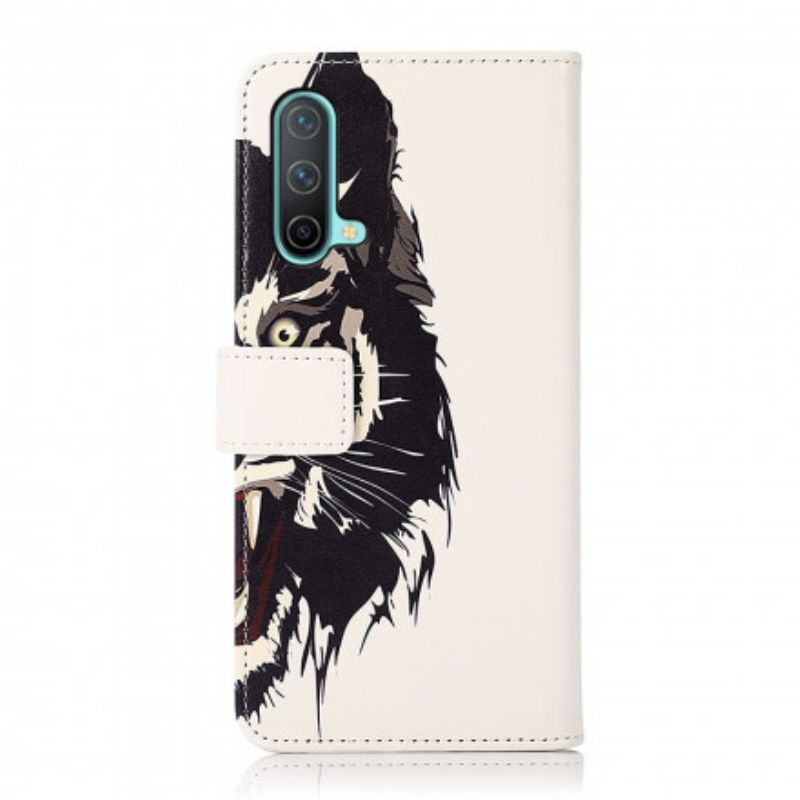 Læder Cover Oneplus Nord Ce 5g Telefon Etui Fierce Tiger