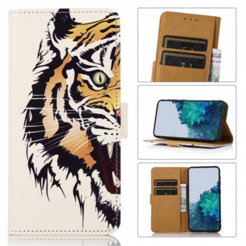 Læder Cover Oneplus Nord Ce 5g Telefon Etui Fierce Tiger