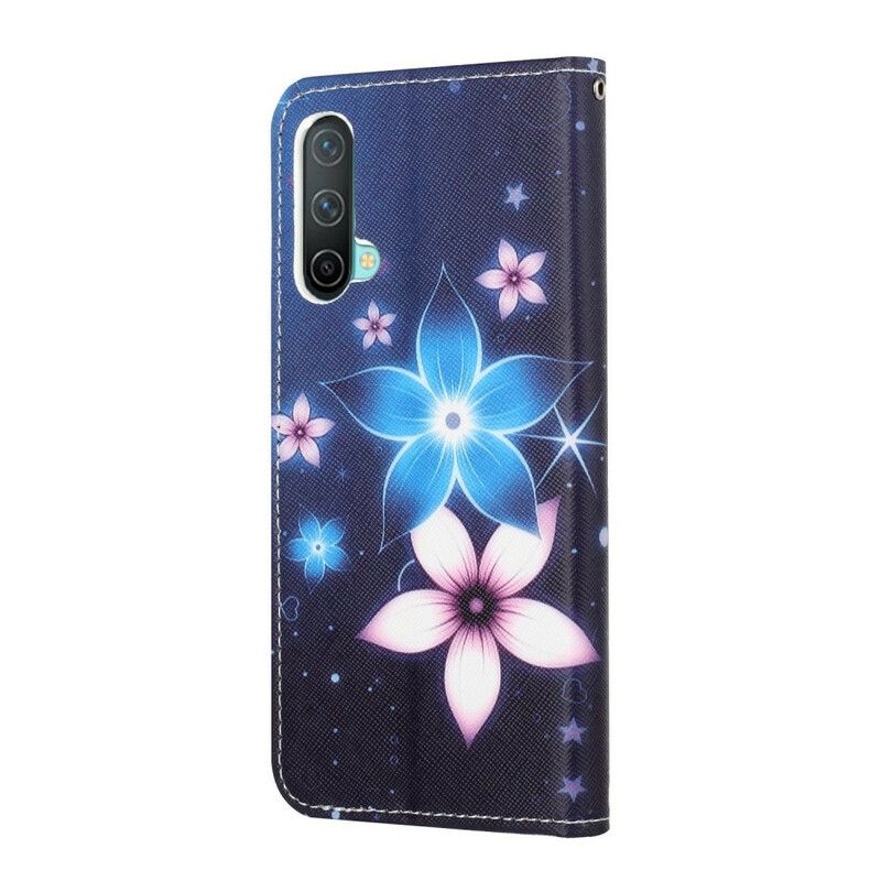 Læder Cover Oneplus Nord Ce 5g Telefon Etui Lunar Strappy Flowers