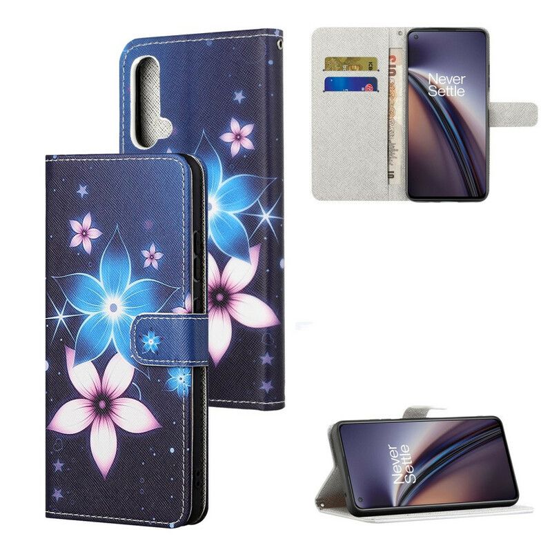 Læder Cover Oneplus Nord Ce 5g Telefon Etui Lunar Strappy Flowers