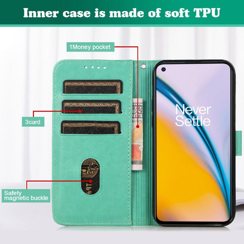 Læder Cover Oneplus Nord Ce 5g Telefon Etui Mønstre I Imiteret Læder