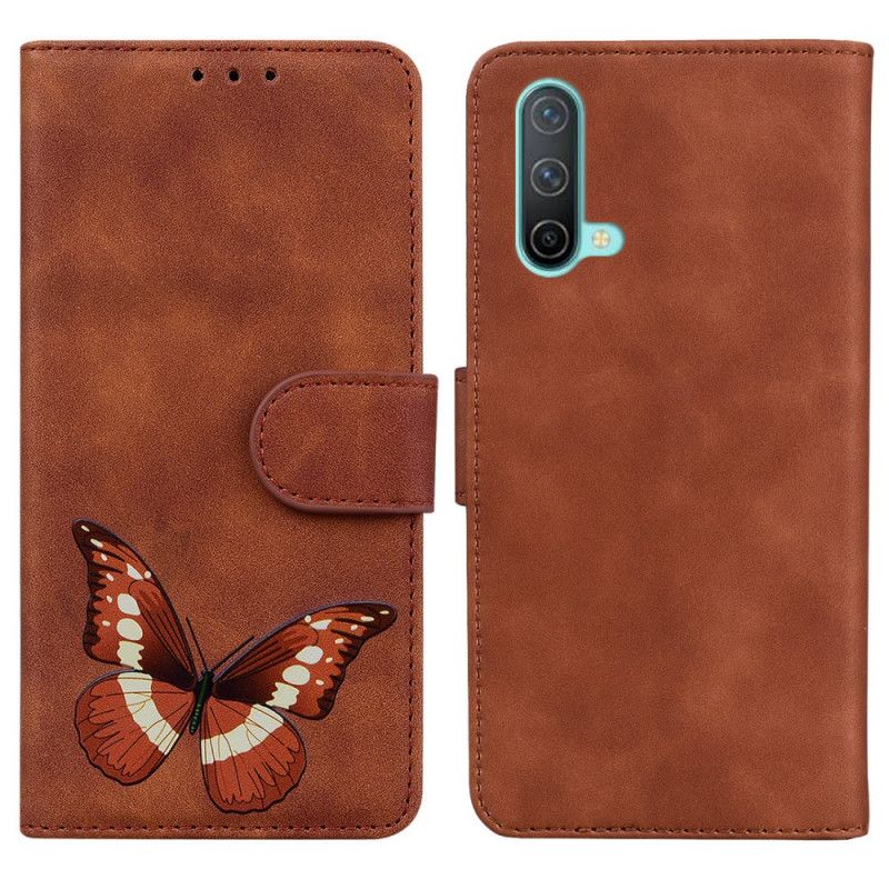 Læder Cover Oneplus Nord Ce 5g Telefon Etui Skin-touch Butterfly