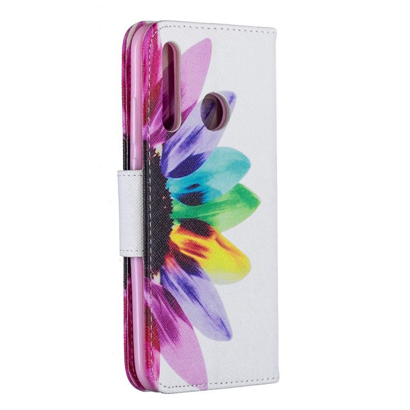 Flip Cover Læder for Huawei P Smart Plus 2019 Akvarelblomst