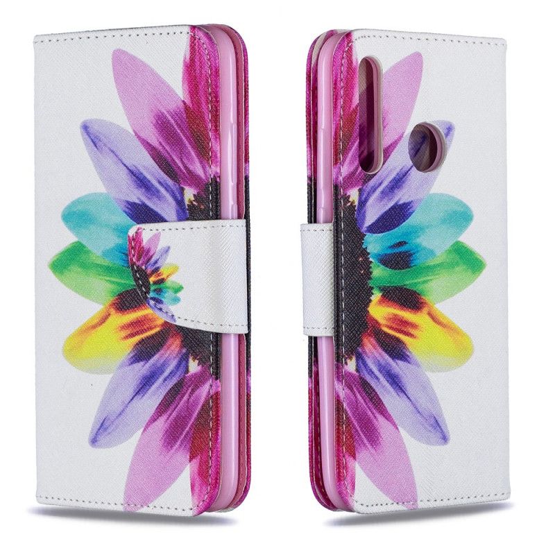 Flip Cover Læder for Huawei P Smart Plus 2019 Akvarelblomst