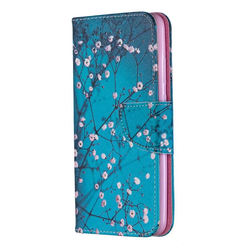 Flip Cover Læder Huawei P Smart Plus 2019 Blomstrende Træ