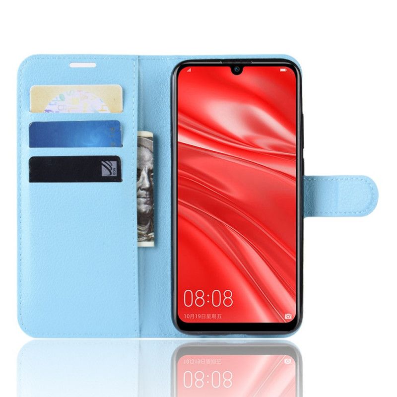 Flip Cover Læder Huawei P Smart Plus 2019 Sort Klassisk Kunstlæder Original