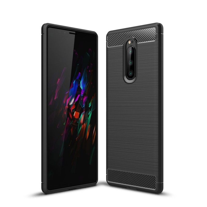 Cover for Sony Xperia 1 Sort Børstet Kulfiber