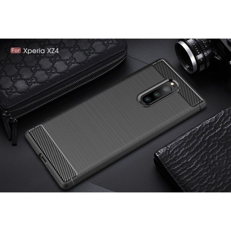 Cover for Sony Xperia 1 Sort Børstet Kulfiber