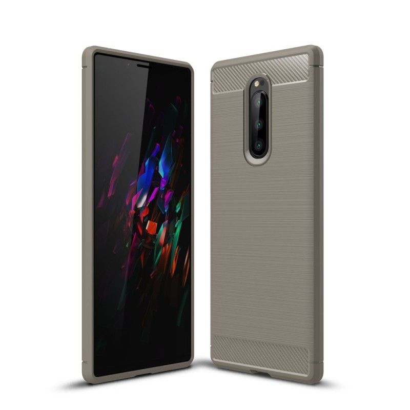 Cover for Sony Xperia 1 Sort Børstet Kulfiber