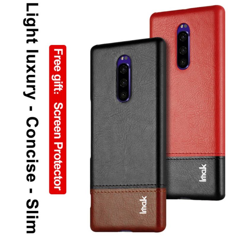 Cover Sony Xperia 1 Sort Mobilcover Imak Ruiyi Serie Læder Effekt