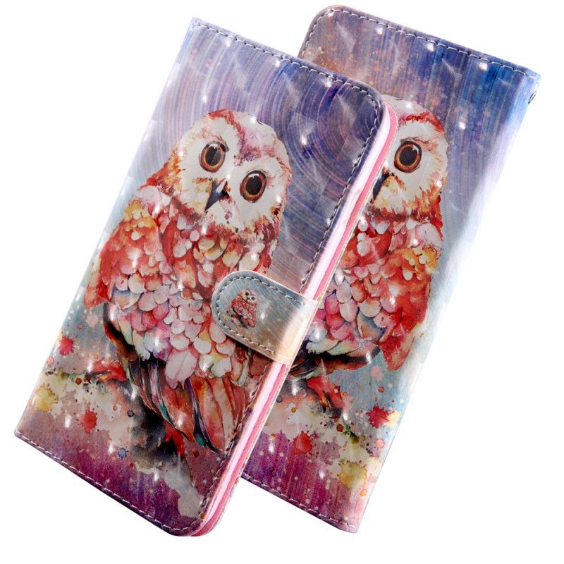 Flip Cover Læder Sony Xperia 1 hibou Maleren