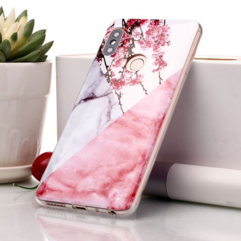 Cover Xiaomi Redmi Note 5 Marmoreret Blomme