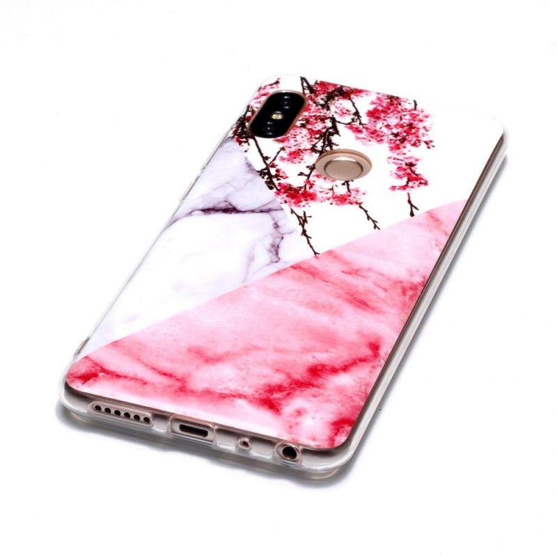 Cover Xiaomi Redmi Note 5 Marmoreret Blomme