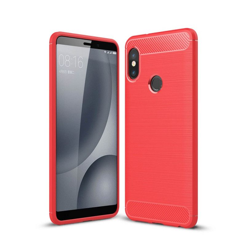 Cover Xiaomi Redmi Note 5 Rød Børstet Kulfiber