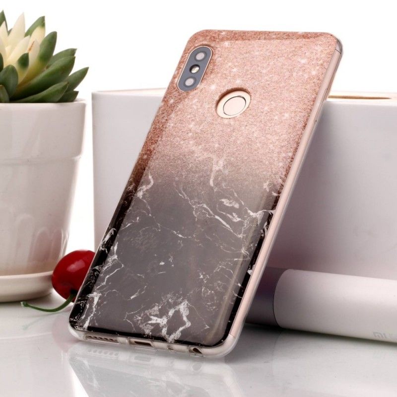 Cover Xiaomi Redmi Note 5 Sort Marmorglitter Original