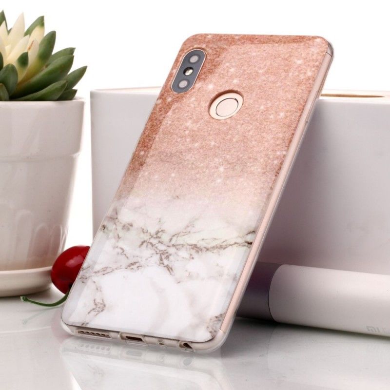 Cover Xiaomi Redmi Note 5 Sort Marmorglitter Original