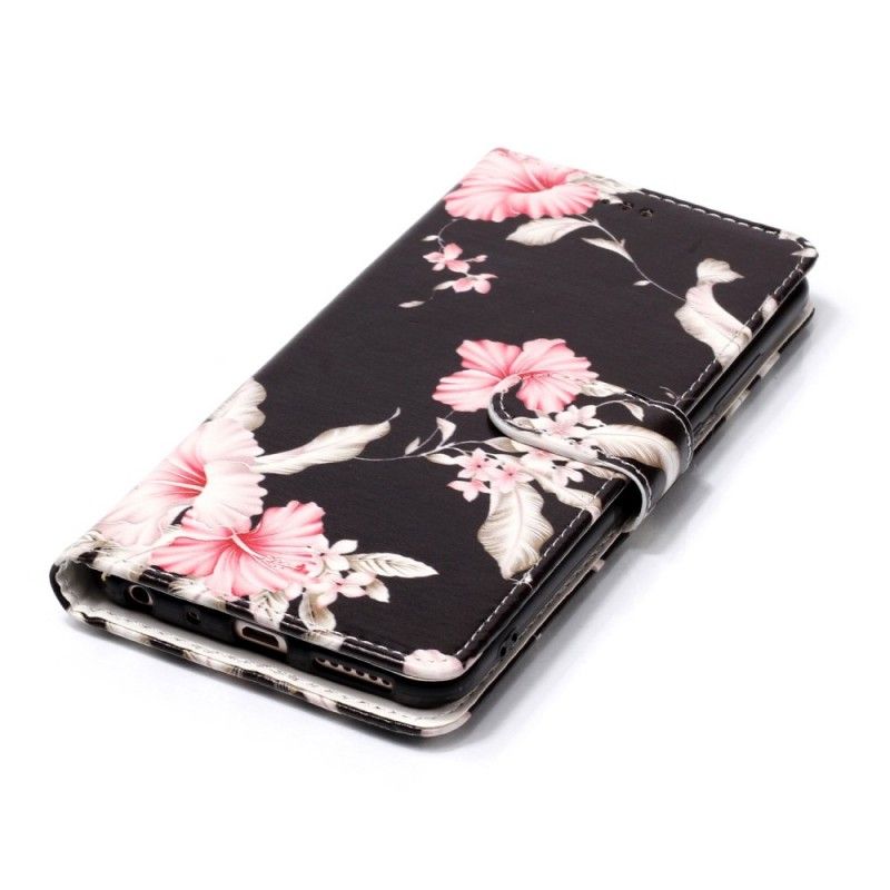 Flip Cover Læder Xiaomi Redmi Note 5 Lyserøde Blomster