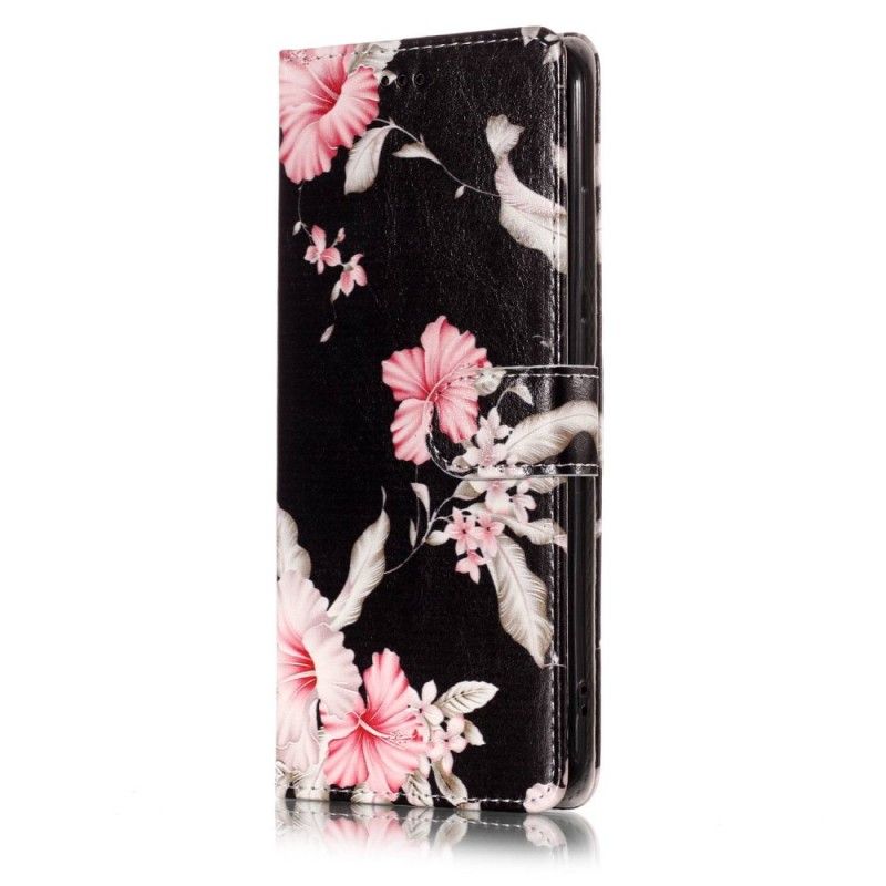 Flip Cover Læder Xiaomi Redmi Note 5 Lyserøde Blomster