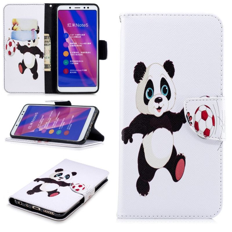 Flip Cover Læder Xiaomi Redmi Note 5 Pandafod