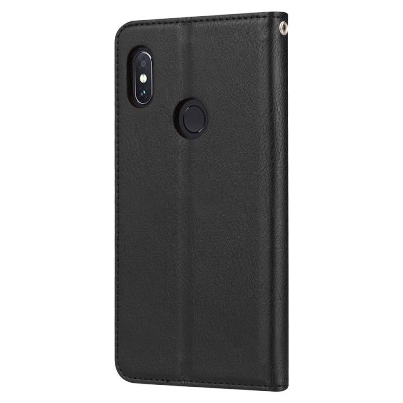 Læder Cover Xiaomi Redmi Note 5 Sort Mobilcover Kortholder I Kunstlæder