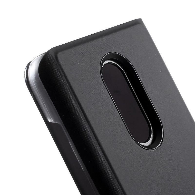 Læder Cover Xiaomi Redmi Note 5 Sort Spejl Og Læder Stil