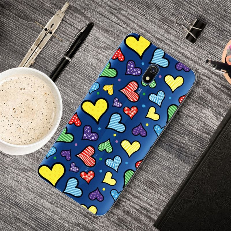 Cover Xiaomi Redmi 8A Flerfarvede Hjerter