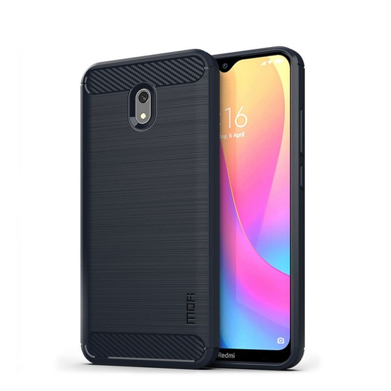 Cover Xiaomi Redmi 8A Grå Mobilcover Mofi Børstet Kulfiber