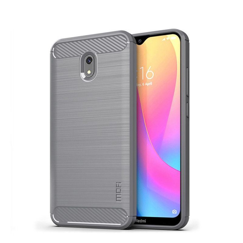 Cover Xiaomi Redmi 8A Grå Mobilcover Mofi Børstet Kulfiber