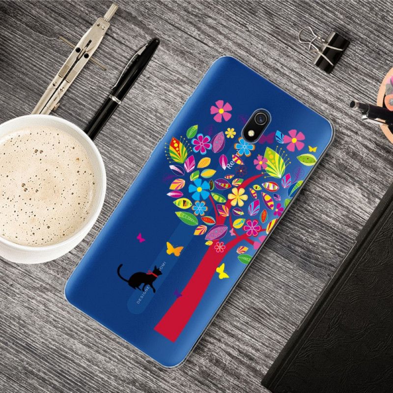 Cover Xiaomi Redmi 8A Kat Under Det Farvede Træ