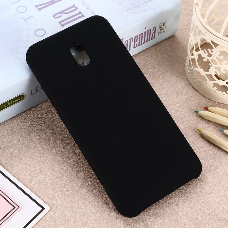 Cover Xiaomi Redmi 8A Sort Design Med Flydende Silikone