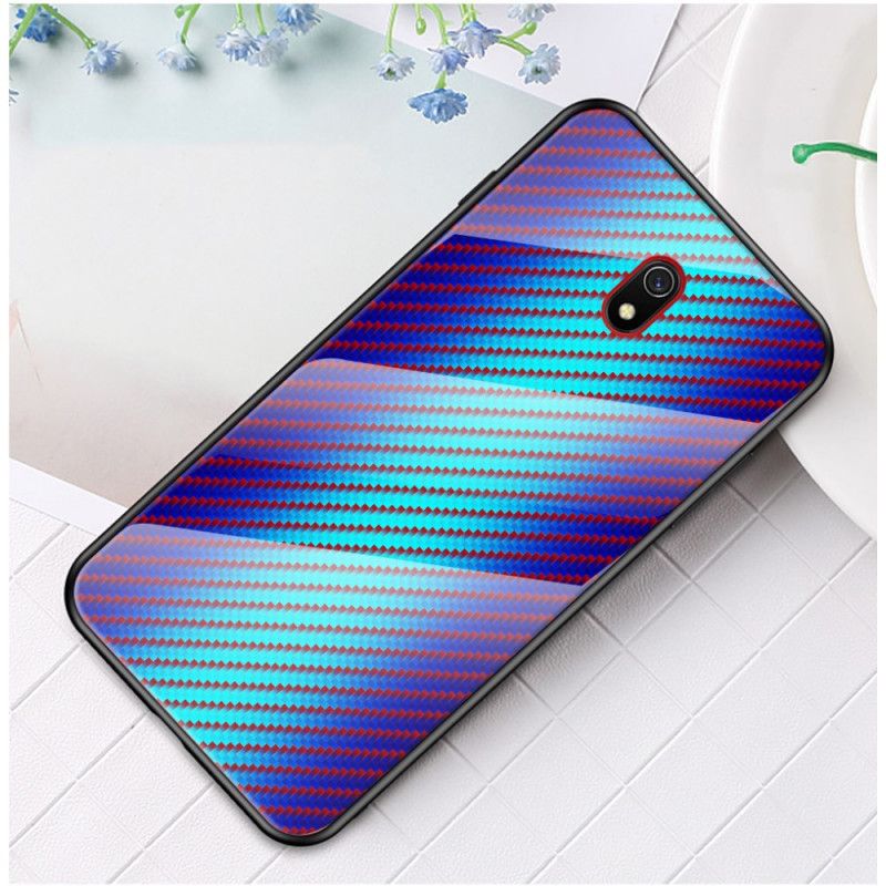 Cover Xiaomi Redmi 8A Sort Kulfiber Hærdet Glas