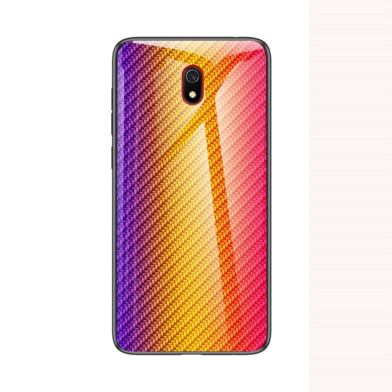 Cover Xiaomi Redmi 8A Sort Kulfiber Hærdet Glas