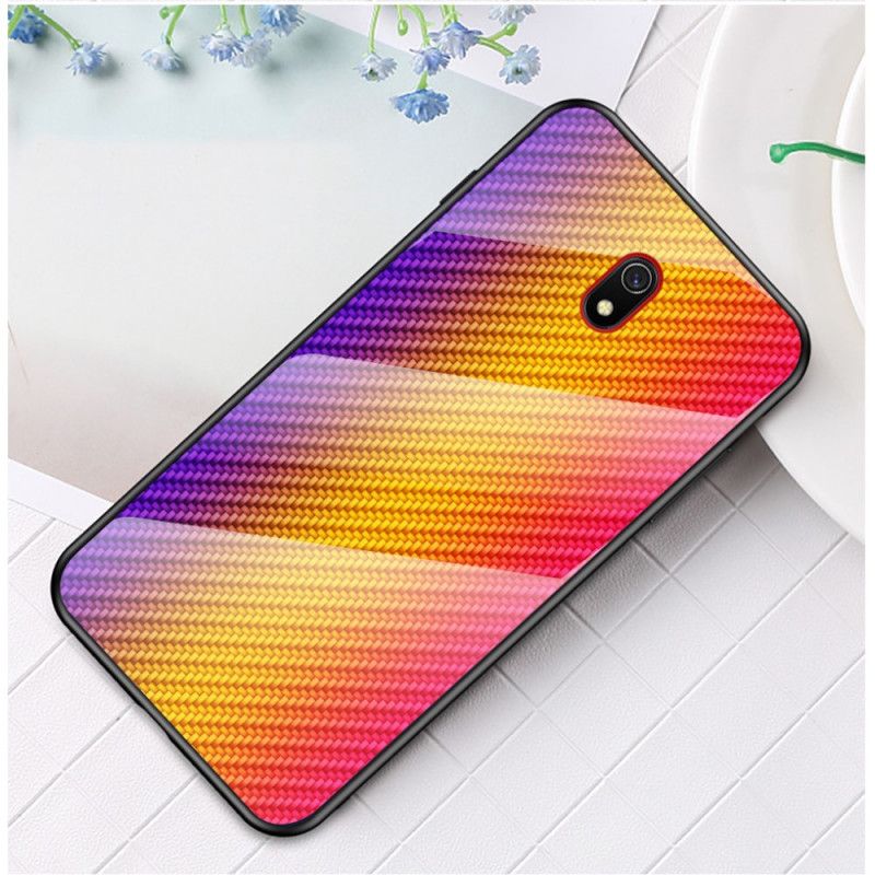 Cover Xiaomi Redmi 8A Sort Kulfiber Hærdet Glas