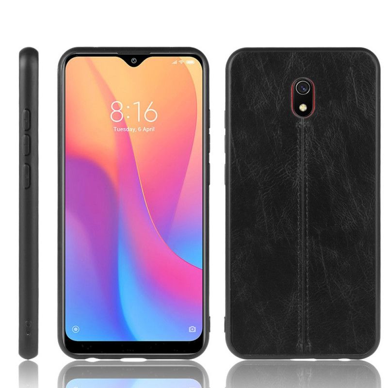 Cover Xiaomi Redmi 8A Sort Syet Lædereffekt Beskyttelse