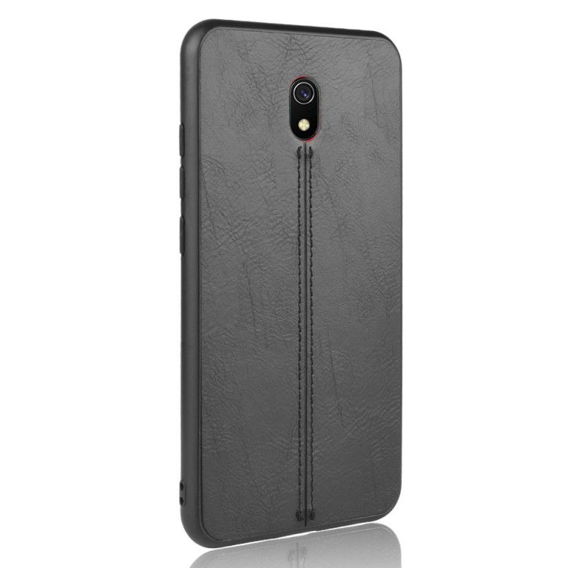 Cover Xiaomi Redmi 8A Sort Syet Lædereffekt Beskyttelse