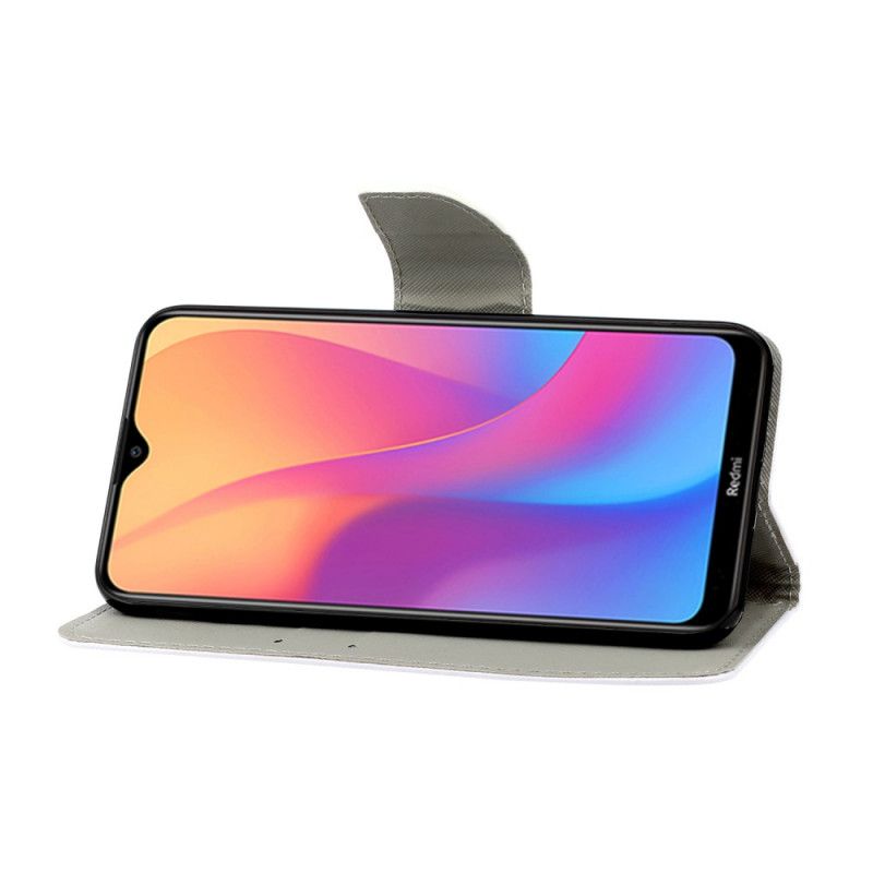 Flip Cover Læder Xiaomi Redmi 8A Romantisk Rose Med Rem