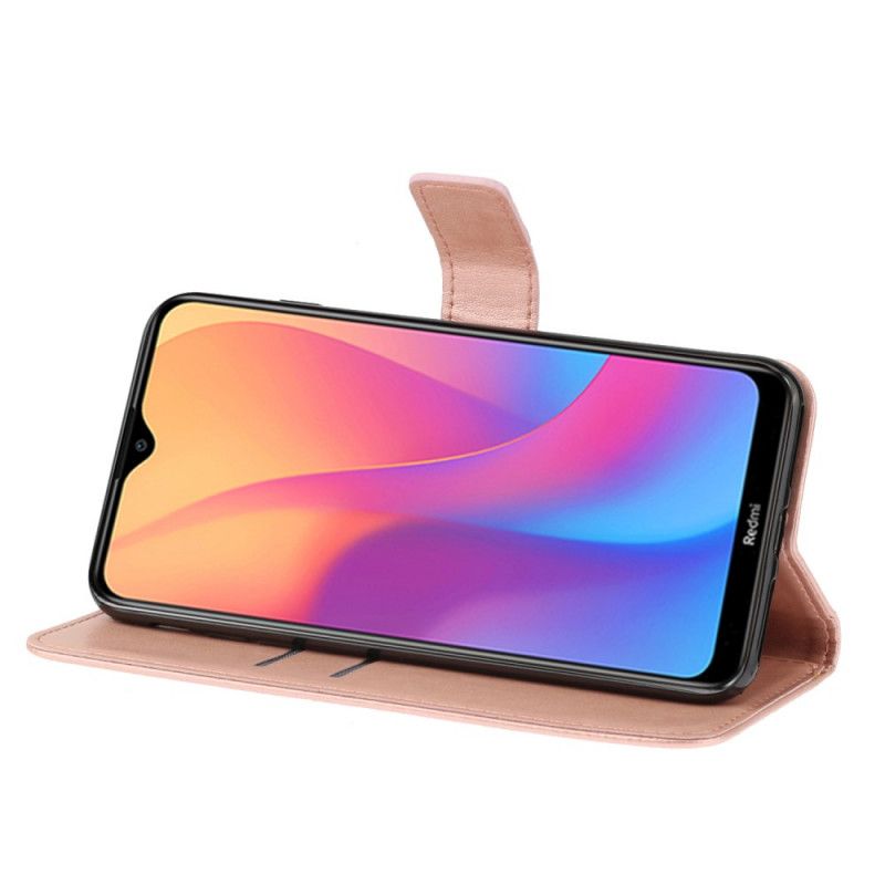 Flip Cover Xiaomi Redmi 8A Lys Lilla Farverige Sommerfugle Og Blomster