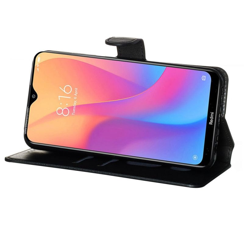 Flip Cover Xiaomi Redmi 8A Sort Kunstlæder I Retrostil