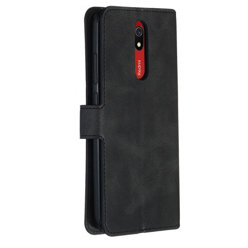 Flip Cover Xiaomi Redmi 8A Sort Kunstlæder I Retrostil