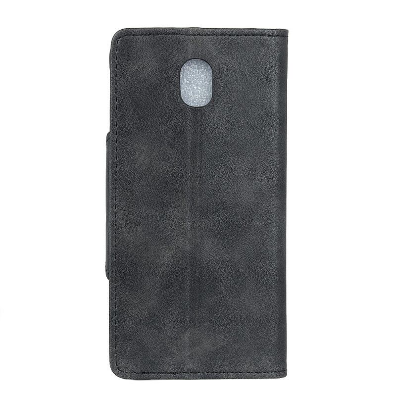 Flip Cover Xiaomi Redmi 8A Sort Mobilcover Vintage Kunstlæder Og Knap