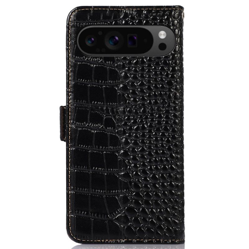 Flip Cover Google Pixel 9 Pro Xl Crocodile Style Læder