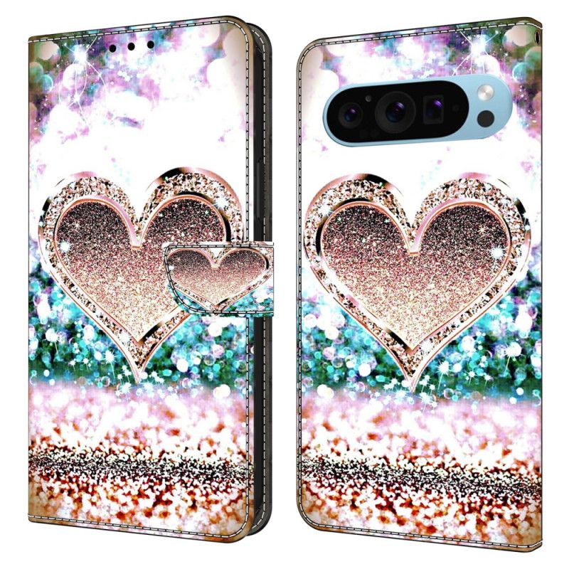 Flip Cover Google Pixel 9 Pro Xl Pink Diamanthjerte